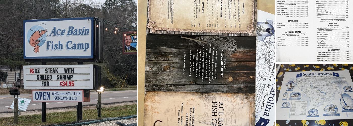 ACE Basin Fish Camp Menu
