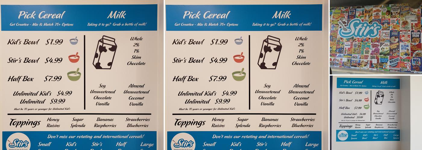Stir's Menu