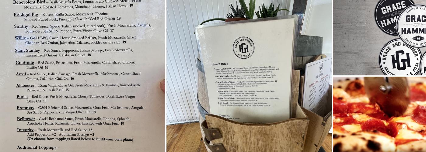 Grace and Hammer Menu