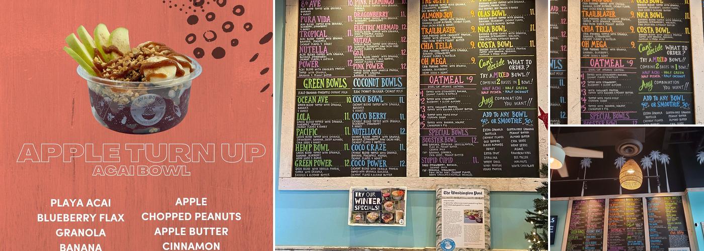 Playa Bowls Menu