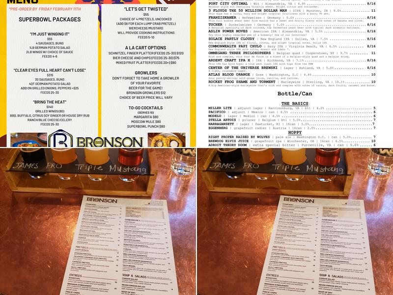Bronson Bierhall Menu