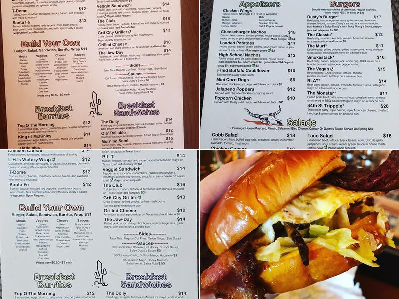 Dusty’s Hideaway Menu