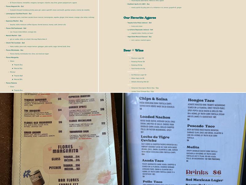Bar Flores Menu
