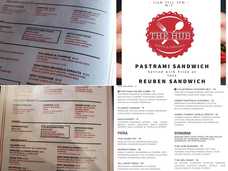 The Hub Eats & Drinks Menu