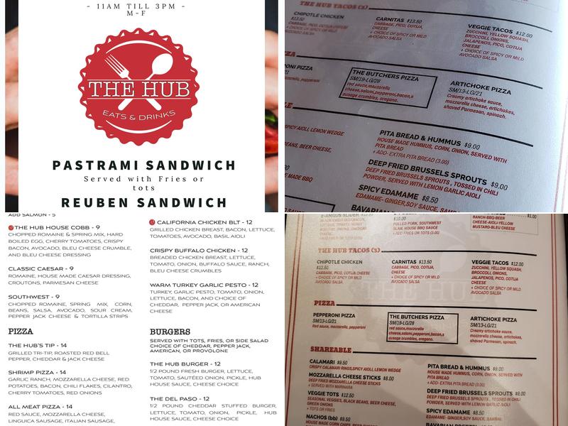 The Hub Eats & Drinks Menu