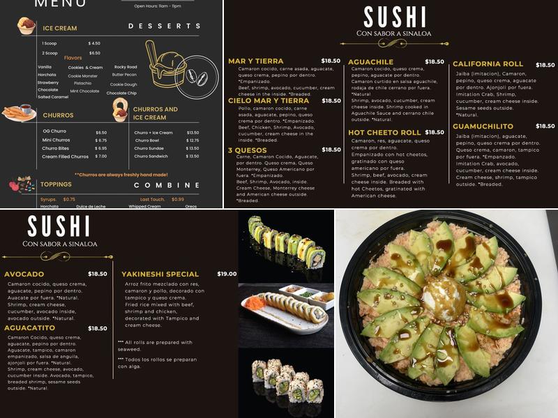 Con Sabor a Sinaloa Menu