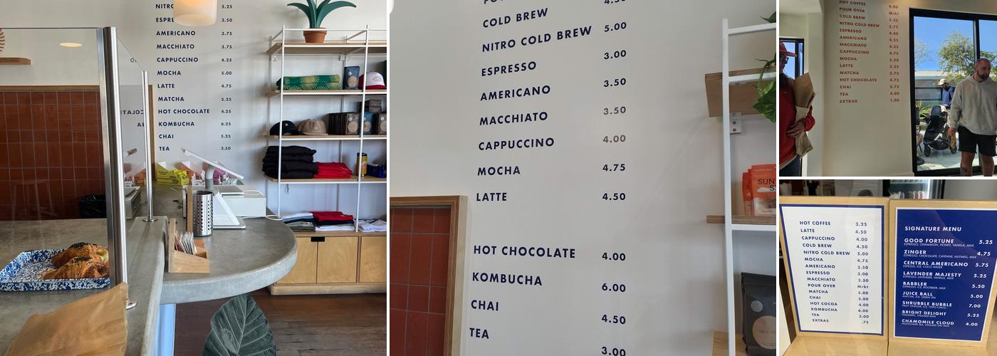 Singing Sun Coffee Menu