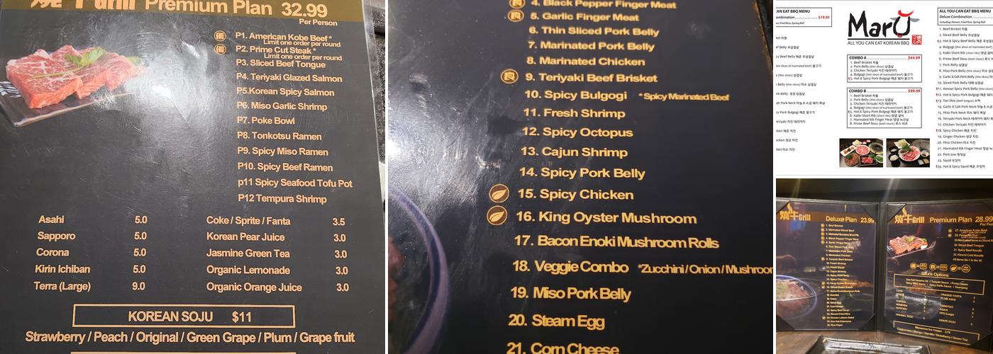 SONU BBQ Menu