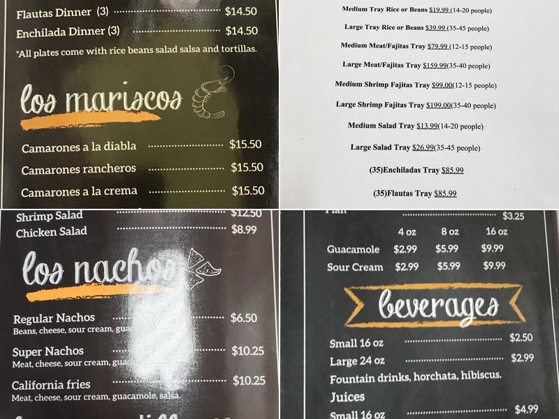 Taqueria Pueblo Magico Menu