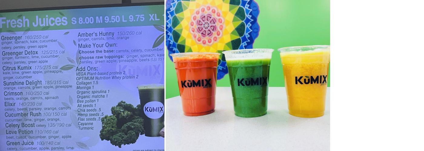 KuMIX Juice Bar Menu