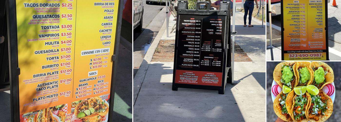 L.A Auténtica Birrieria-NoHo Menu