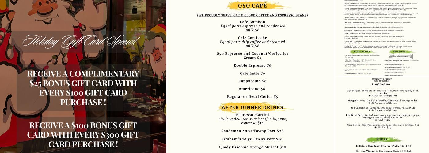 Oyo Menu
