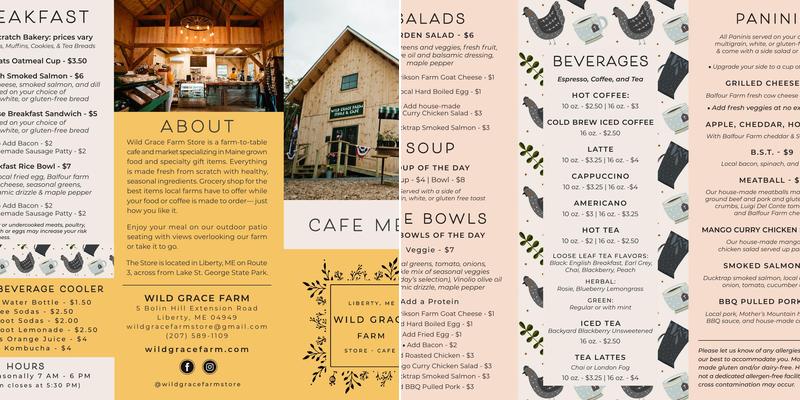 Wild Grace Farm Store Menu