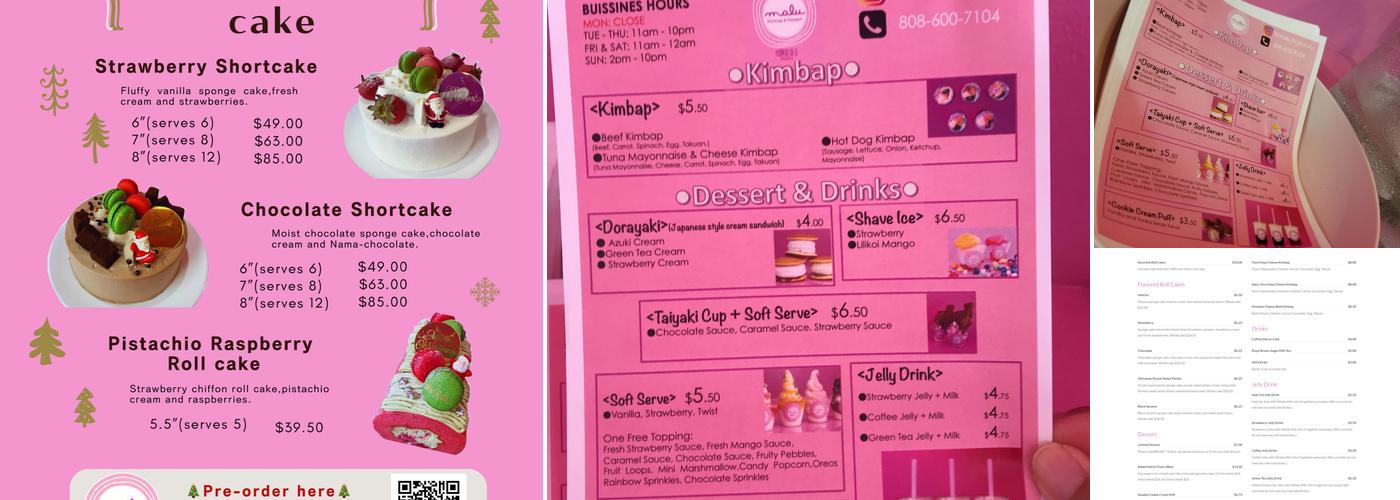 Malu Honolulu Menu
