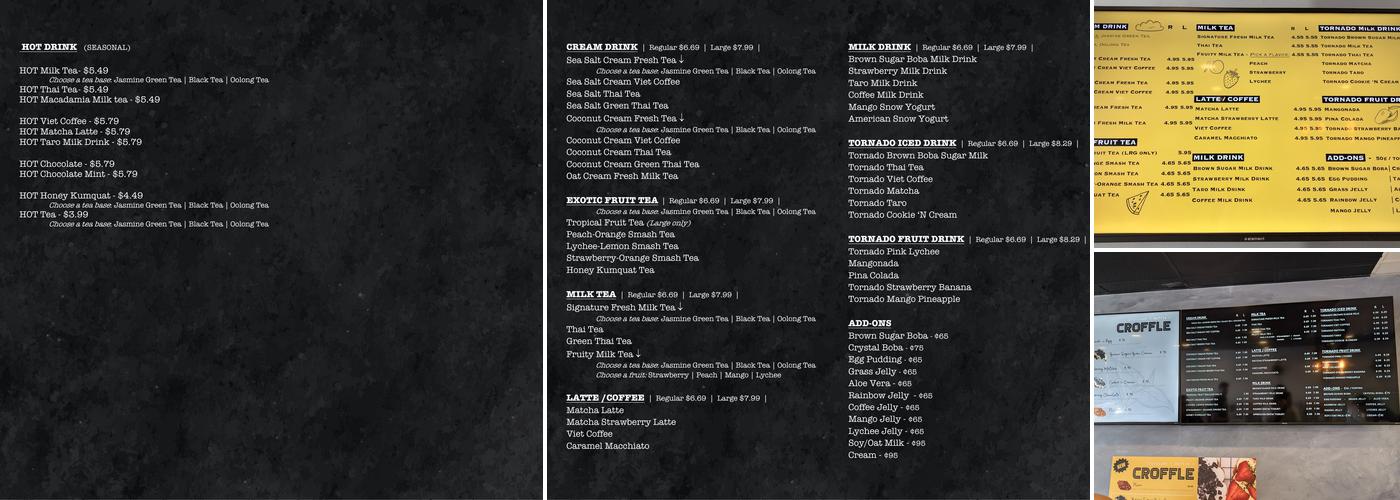 A Tea Thing Menu