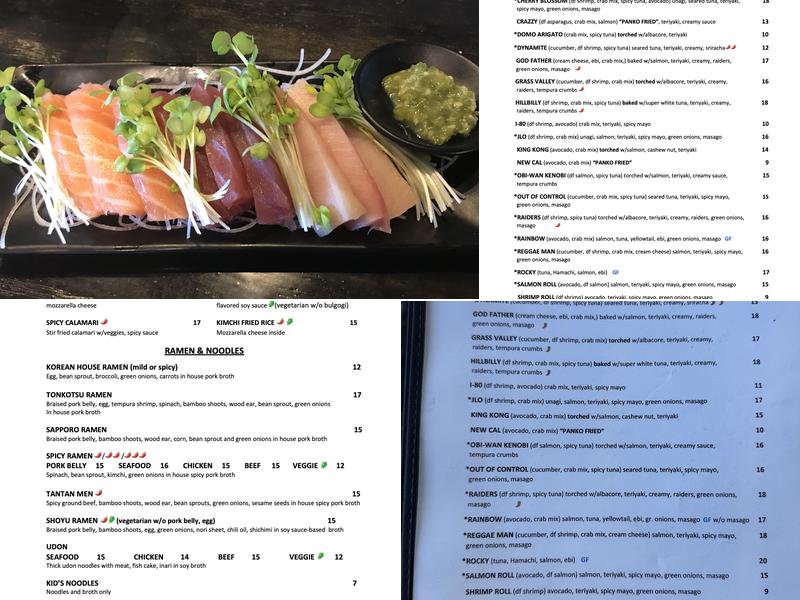Jinme Ramen & Sushi Bar Menu