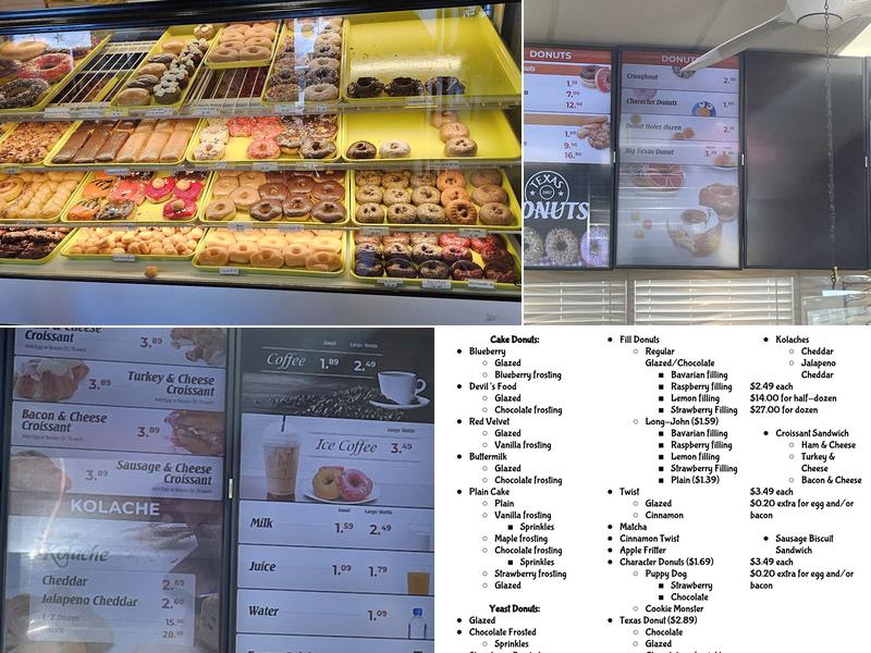 Texas Donuts Menu