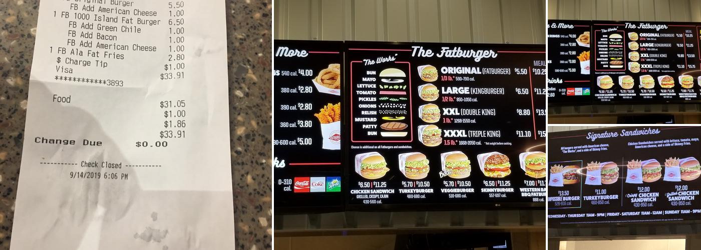 Fatburger Menu