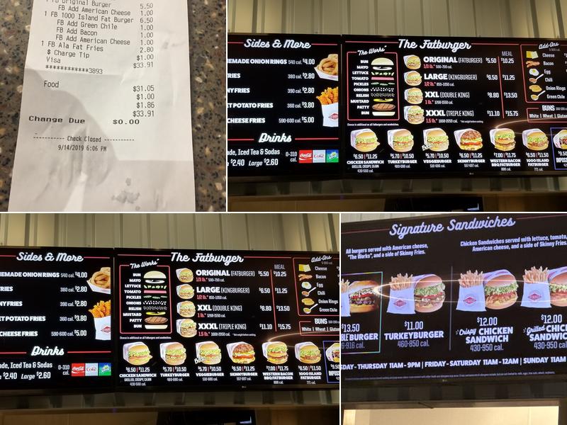 Fatburger Menu