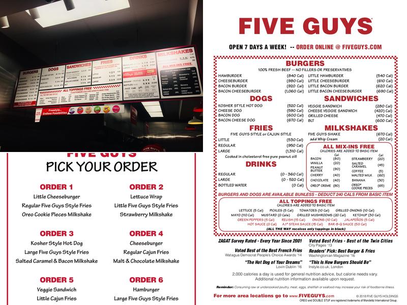 Five Guys Menu