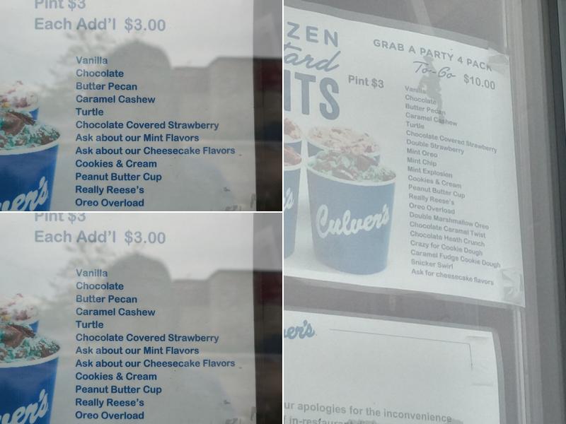 Culver’s Menu