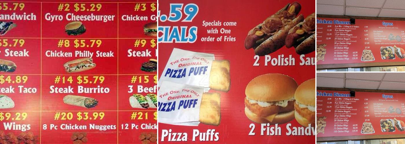 Buffalo Sam's Menu