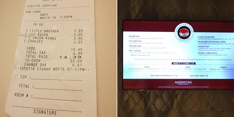 Burger Brothers Menu