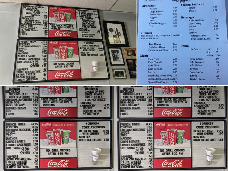 Henry J's Taco House Menu