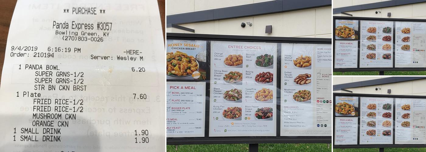 Panda Express Menu