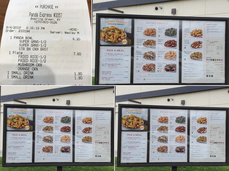 Panda Express Menu