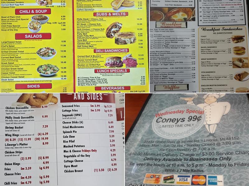L George's Coney Island Menu