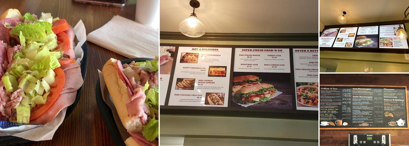 NABS Deli and Coffee Shop Menu