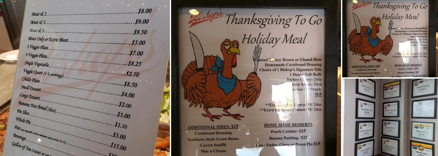 Bishop's Menu