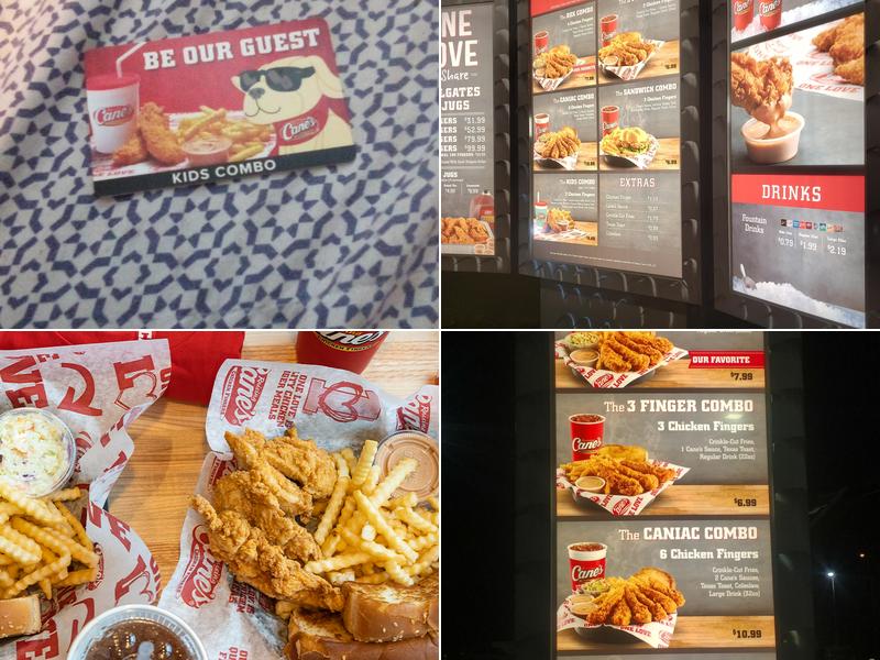 Raising Cane's Chicken Fingers Menu
