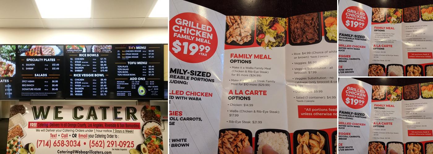 WaBa Grill Menu