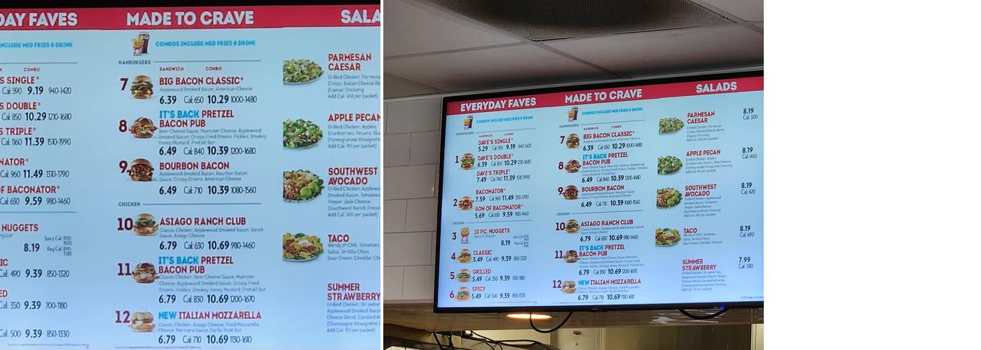 Wendy's Menu