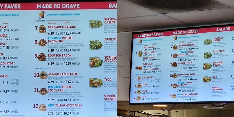 Wendy's Menu