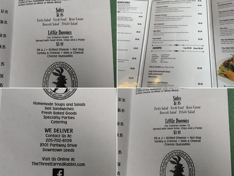 Three Earred Rabbit Menu