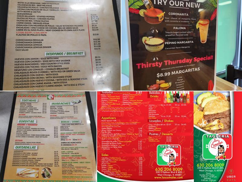 Taqueria Los Comales West Chicago Menu