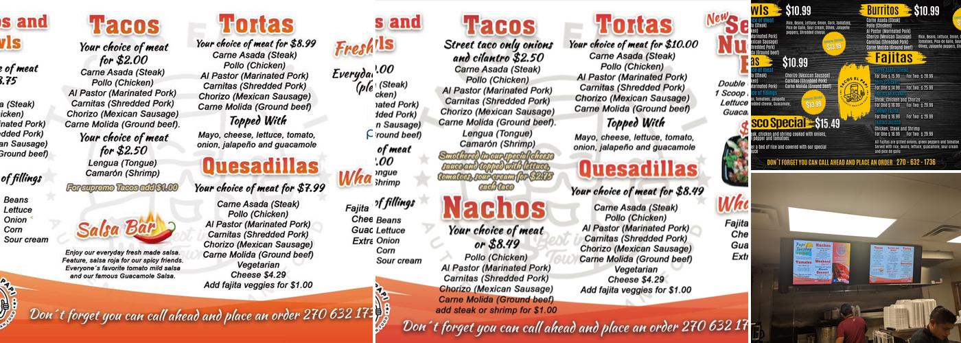 Tacos El Papi Menu
