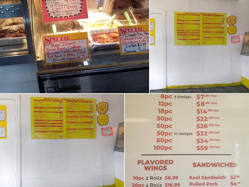 Dixie Chicken Menu