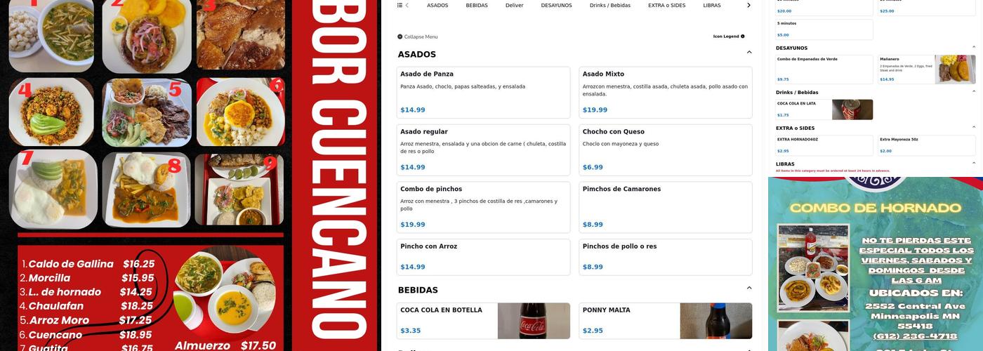 Sabor Cuencano NE Menu