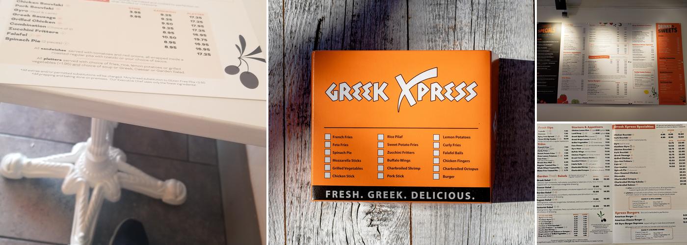 Greek Xpress Plainview Menu