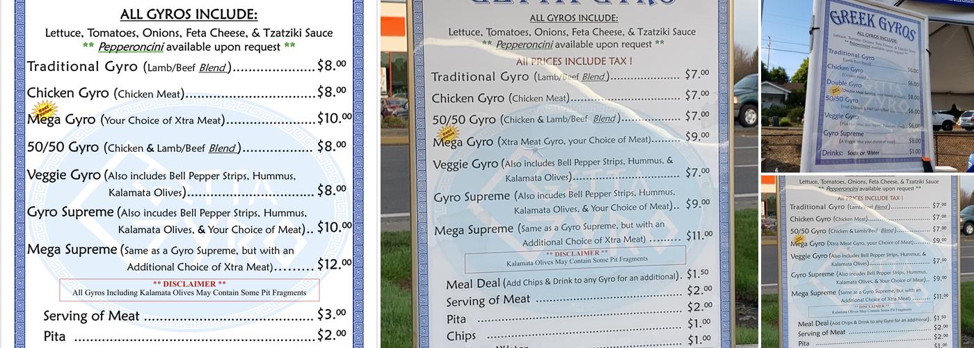 Getta Gyro Menu