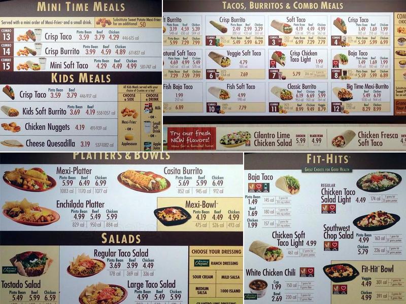 Taco Time NW Menu