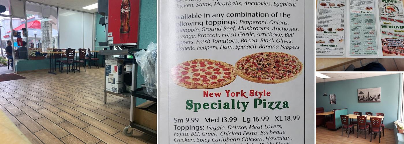 Rino's Pizza Menu