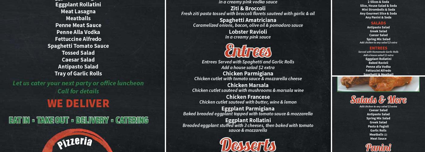 Angelos Pizzeria Menu