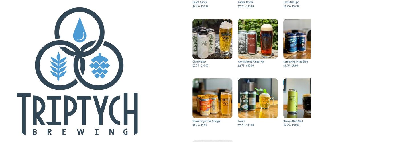 Triptych Brewing Menu