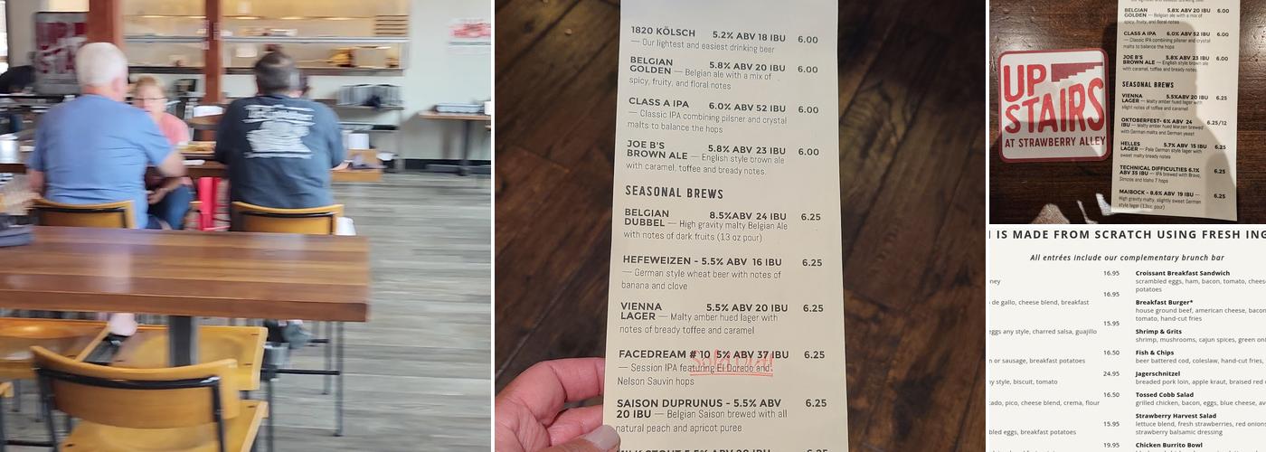 Upstairs at Strawberry Alley Menu