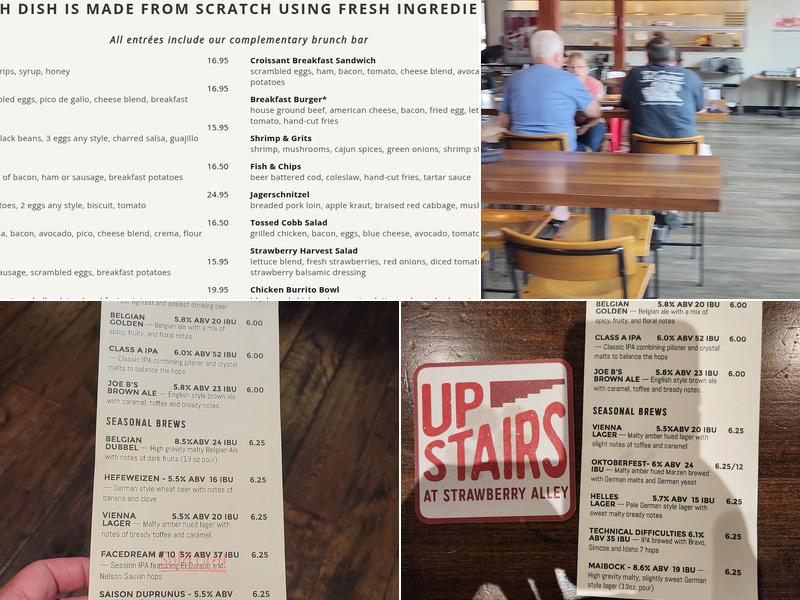 Upstairs at Strawberry Alley Menu